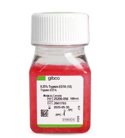 胰酶細胞消化液（0.25%胰酶，含EDTA，含酚紅）Gibco